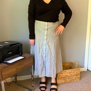 Max Studio Linen Midi Skirt XL